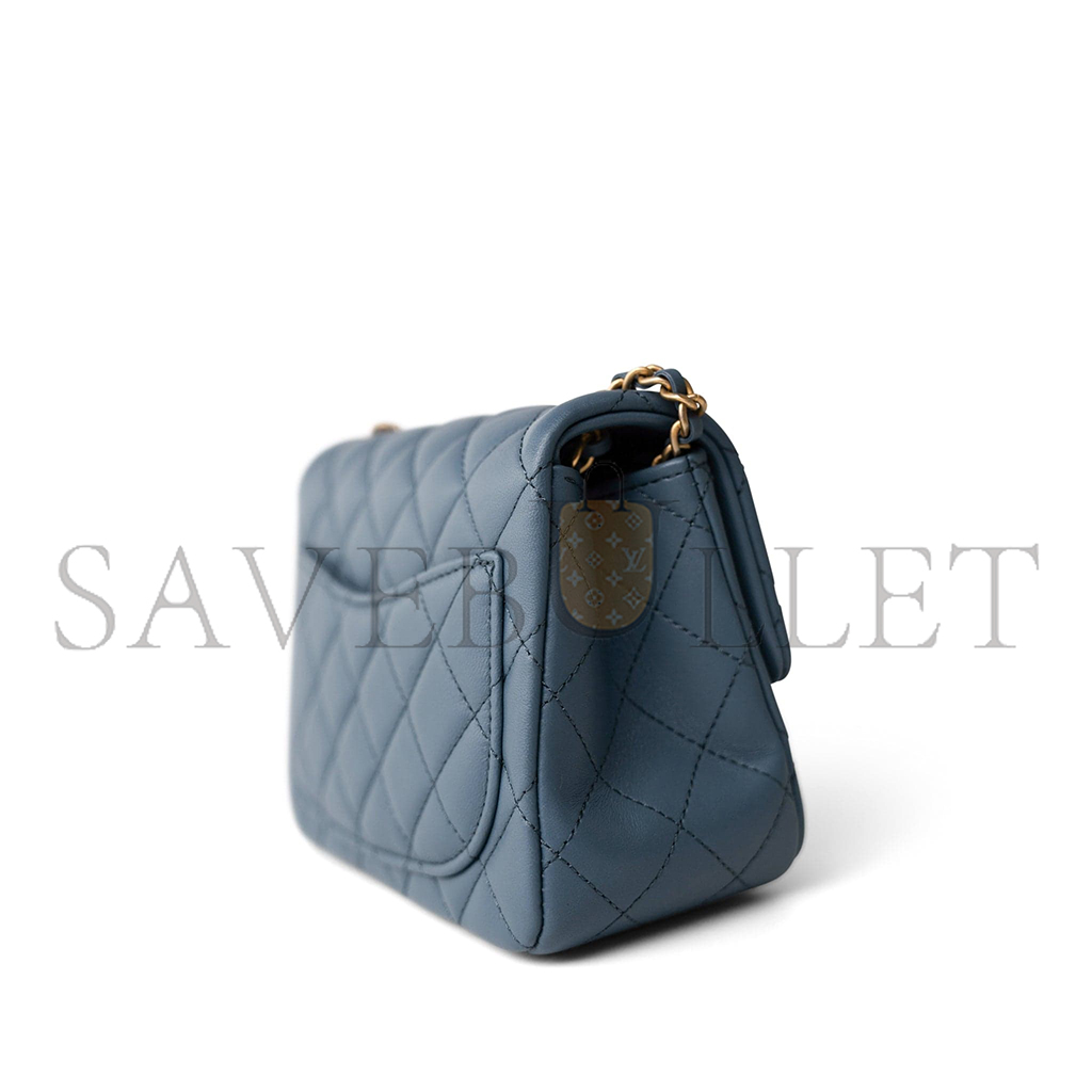 CHANEL MASTER GOLD BALL FLAP BAG CF FATTY FANG DENIM BLUE AS1786 (18*13*7cm)